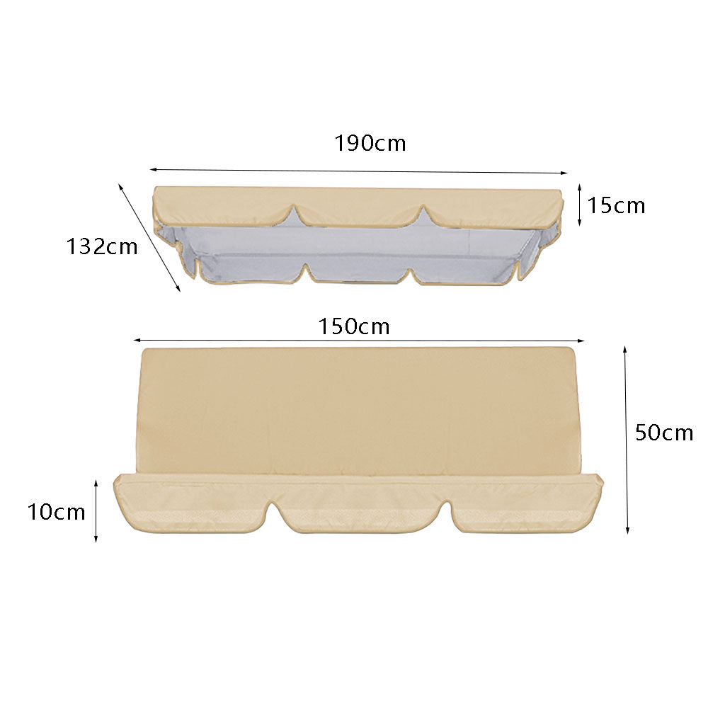 Waterproof Swing Canopy Replacement Swing Seat Sun Shade Cover with Seat Cover