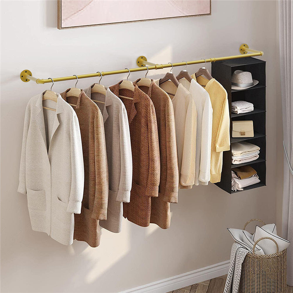 183cm Heavy Duty Galvanized Carbon Steel Wall Mounted Clothes Rack