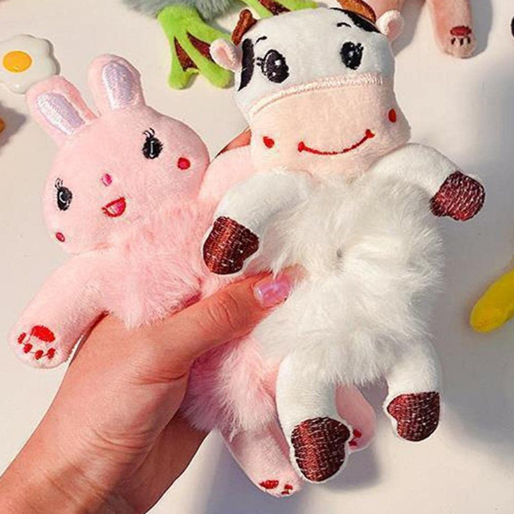 6Pcs Cute Animal Scrunchies Plush Hair Bands