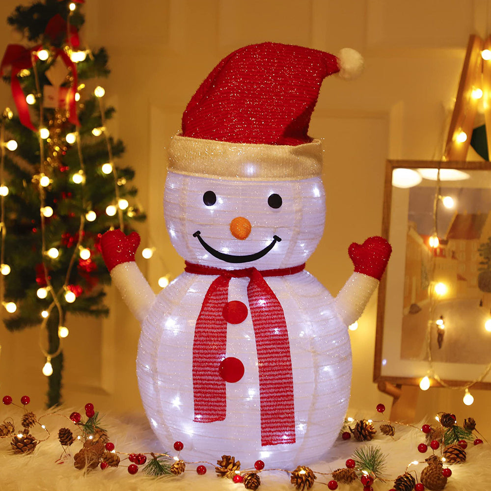 Christmas Yard Sign with Stakes Light Up Yard Sign Indoor Outdoor Decor-Snowman
