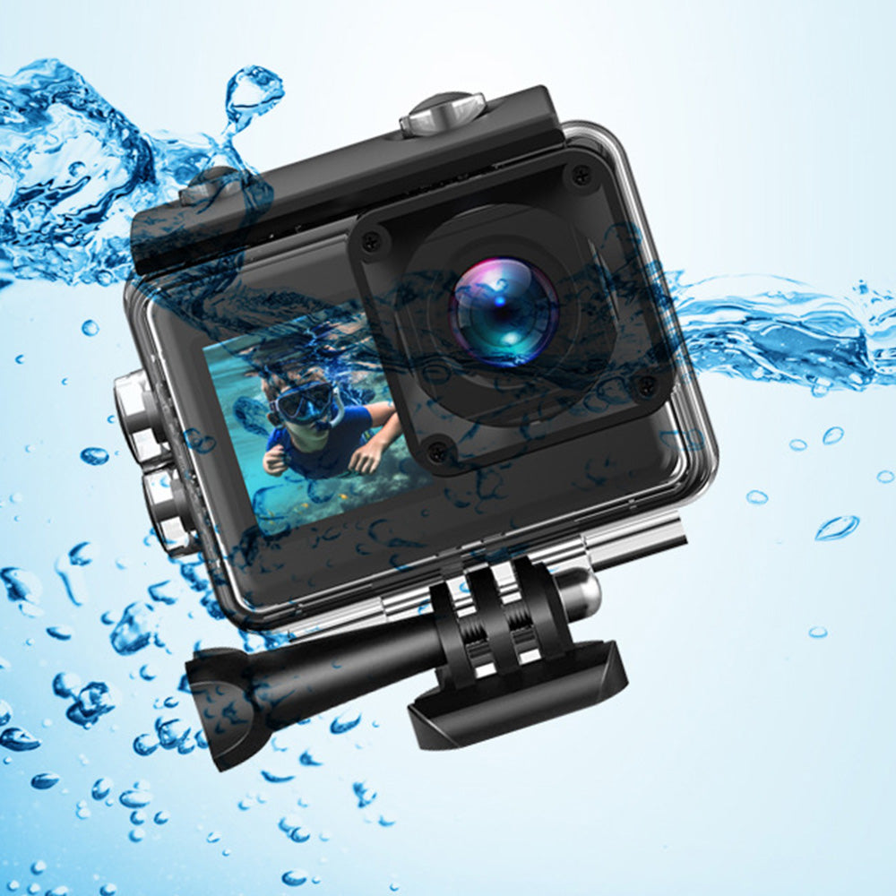 5K 6K 8K 30FPS Action Camera with Waterproof Case Dual Screens and EIS Stabilization