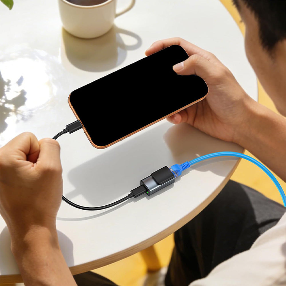 USB C to RJ45 Gigabit Ethernet Adapter 1000Mbps Aluminum Network Converter