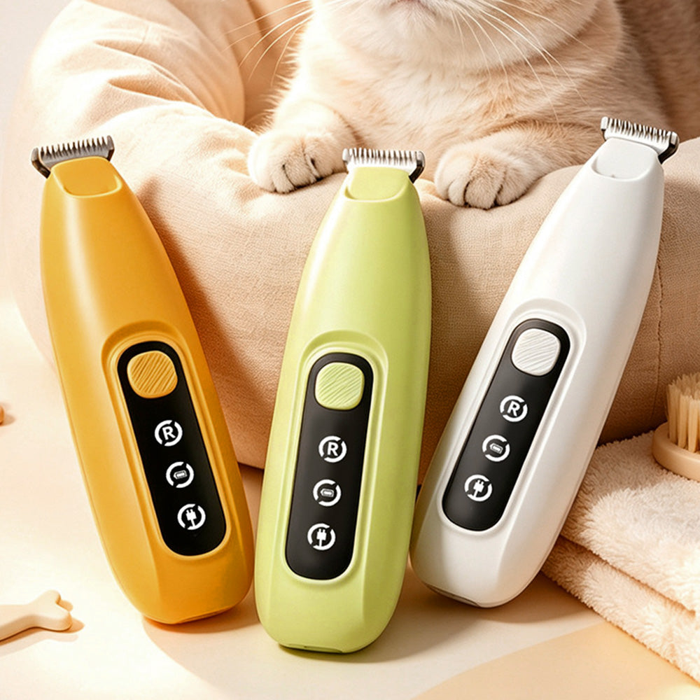 Pet Electric Paw Hair Trimmer with 18mm Ceramic Blade and LED Light