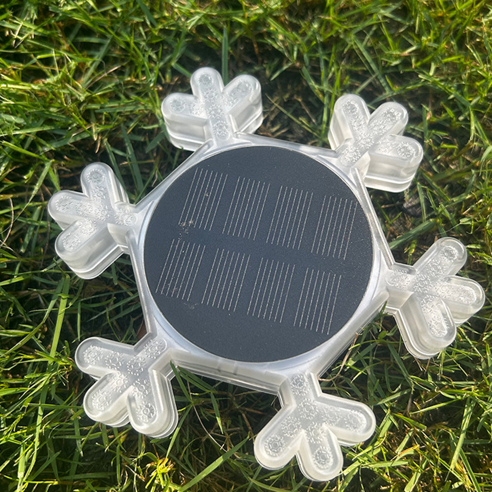 2Pcs Solar Snowflake LED Light Solar Lawn Wall Light Underground Light