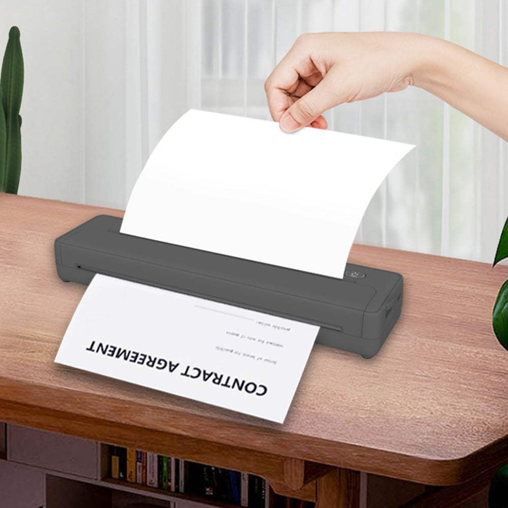 Wireless Bluetooth Portable A4 Thermal Mobile Printer with 100Pcs Thermal Paper
