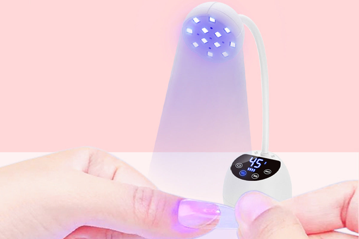 UV LED Nail Lamp Mini Cordless Gel Dryer With Adjustable Gooseneck For Gel Nails