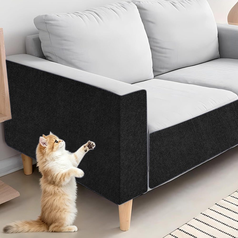 Strong Self-Adhesive Cat-Scratch Protector Furniture Guard Sticker for Sofa Wall Door-Black
