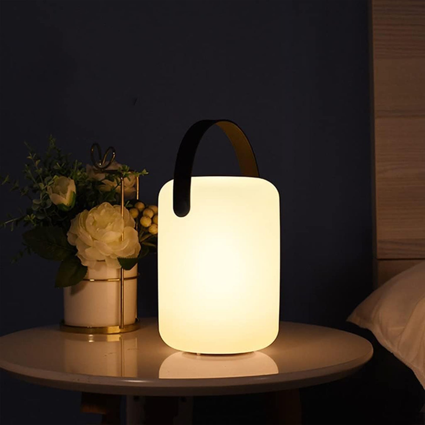 Solar Portable Wireless 8 Colors Dimmable RGB Table Lamp-Cylindrical