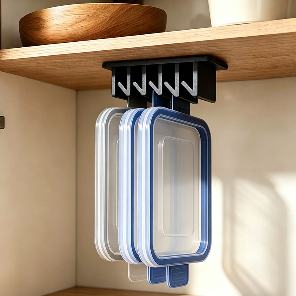 2 Pcs Under Shelf Lid Organizer Slide In for Kitchen Cabinet Storage-Style 1