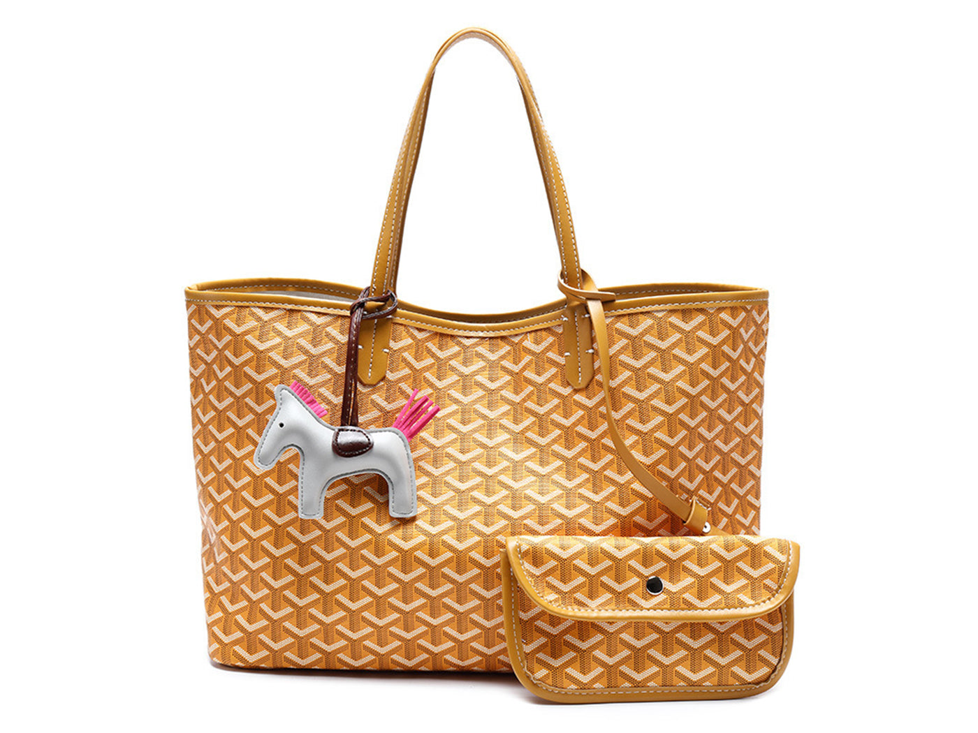 Women's Goyard Inspired Tote Bag with Wallet