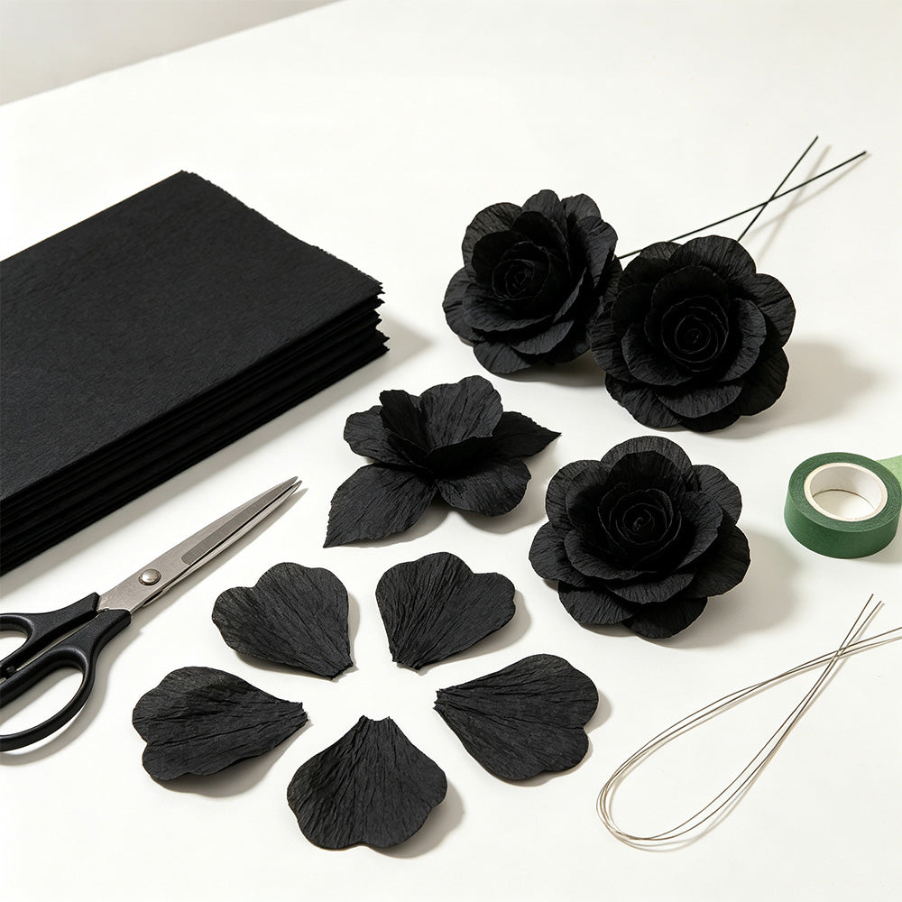 10 Crepe Paper Sheets 50x100cm for Gift Wrapping and Flower Crafts