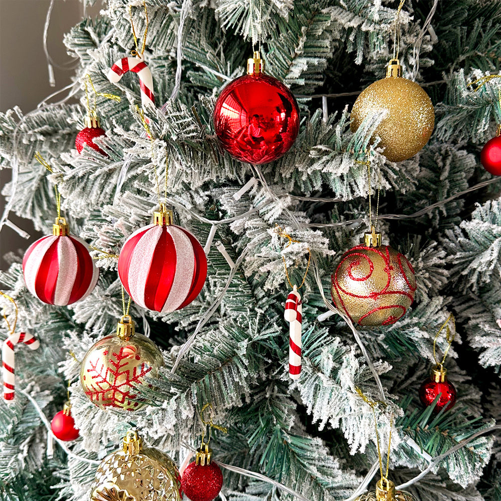 Christmas Ball Ornaments Christmas Tree Decoration-Red and Gold