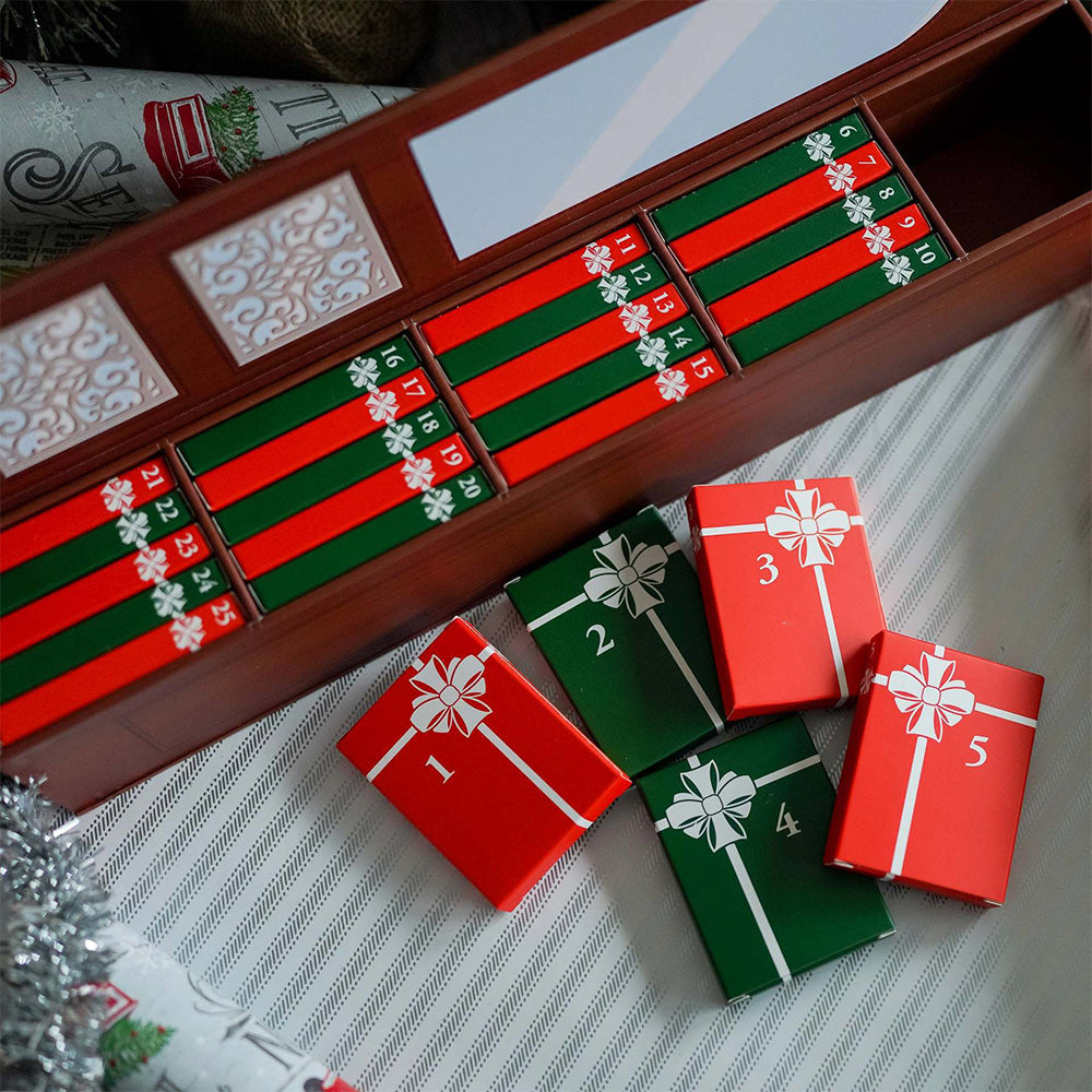Mini Book Advent Calendar with 25 Book Ornaments for Christmas Countdown Holiday Decorations