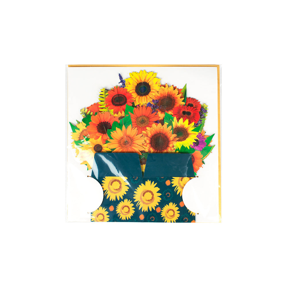 Pop-up 3D Flower Bouquet Greeting Card for Mother's Day-Sunflowers