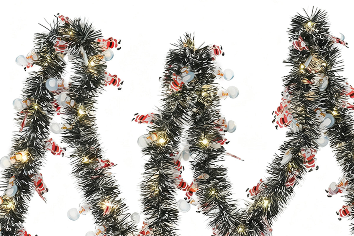 5M Christmas LED Garland with 50 Warm White Lights for Indoor Outdoor Tree Decoration