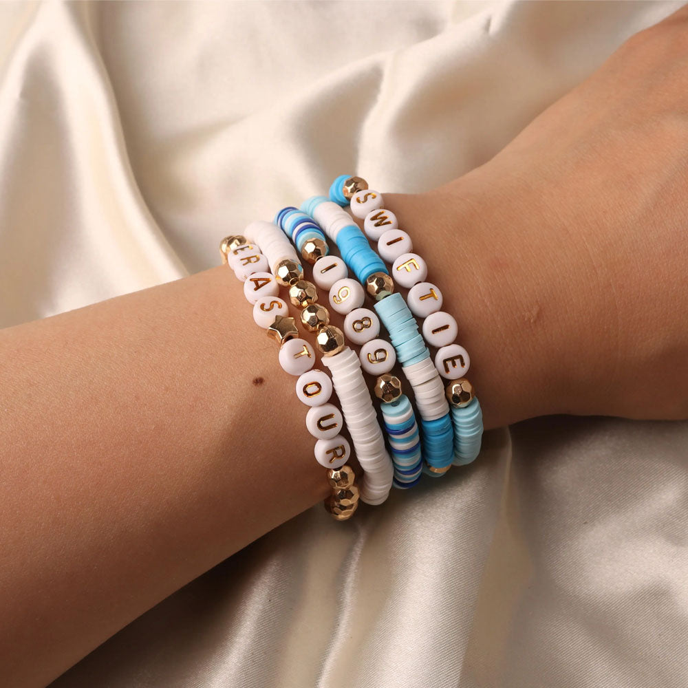 5Pcs Taylor Inspired Beaded Bracelets Fans Friendship Bracelets Gifts for Music Lovers