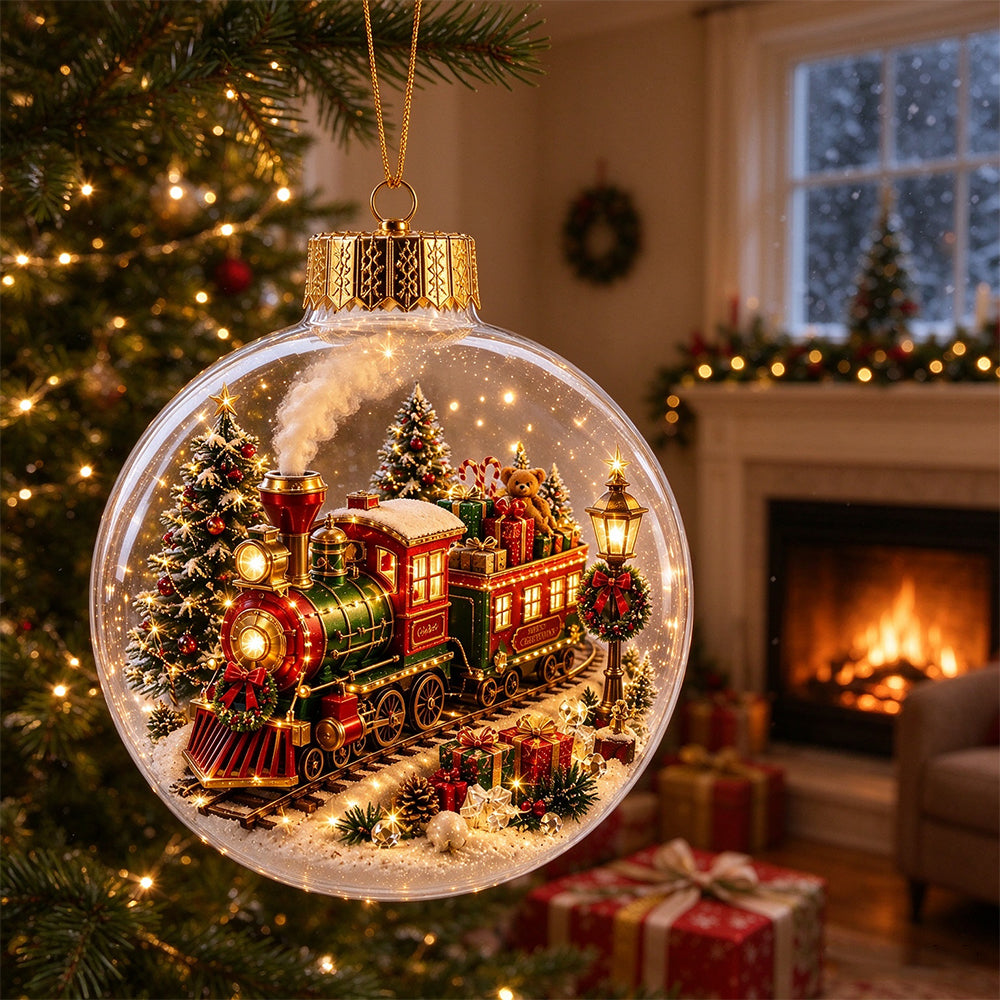 2 Pack 8cm Clear Plastic Fillable Christmas Ball Ornaments