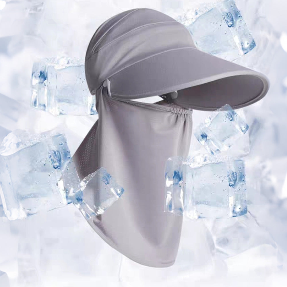 2X 3 in 1 Ponytail Sun Hat with Detachable Face Cover and Chin Strap