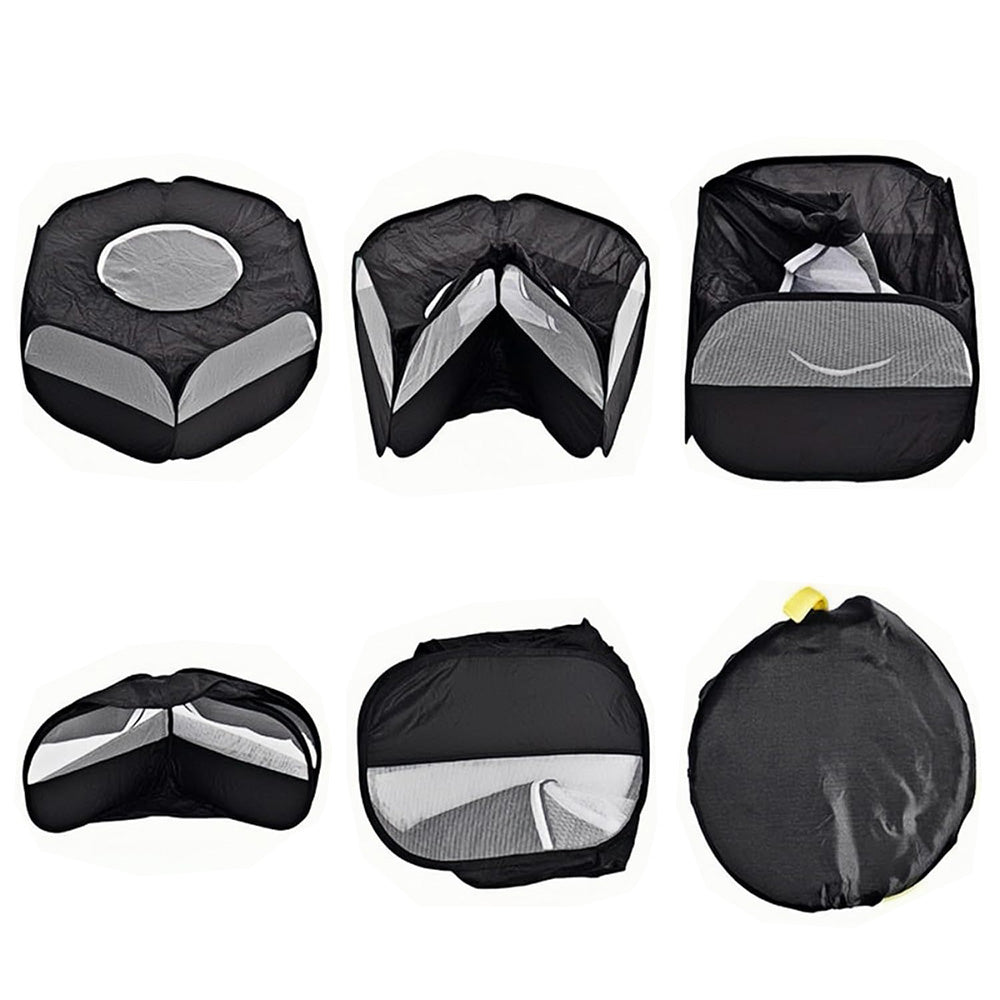 Portable Pop Up Small Animal Playpen with Clear Panels and Top Cover