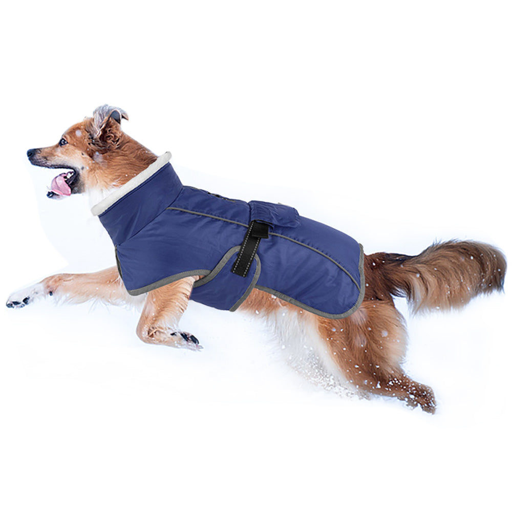 Winter Dog Coat-Waterproof Cold Weather Jacket for Small Large Breeds-Navy