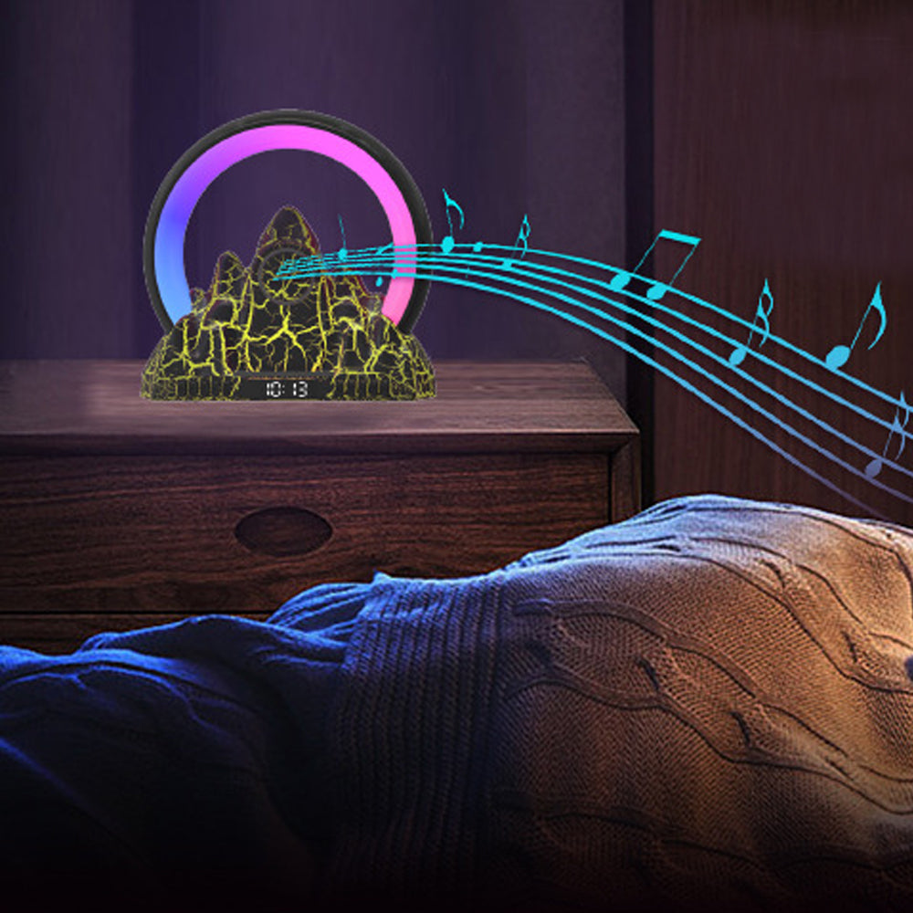 USB Wireless Charger Sunrise Alarm Clock Wake Up Light APP Control Atmosphere Lamp