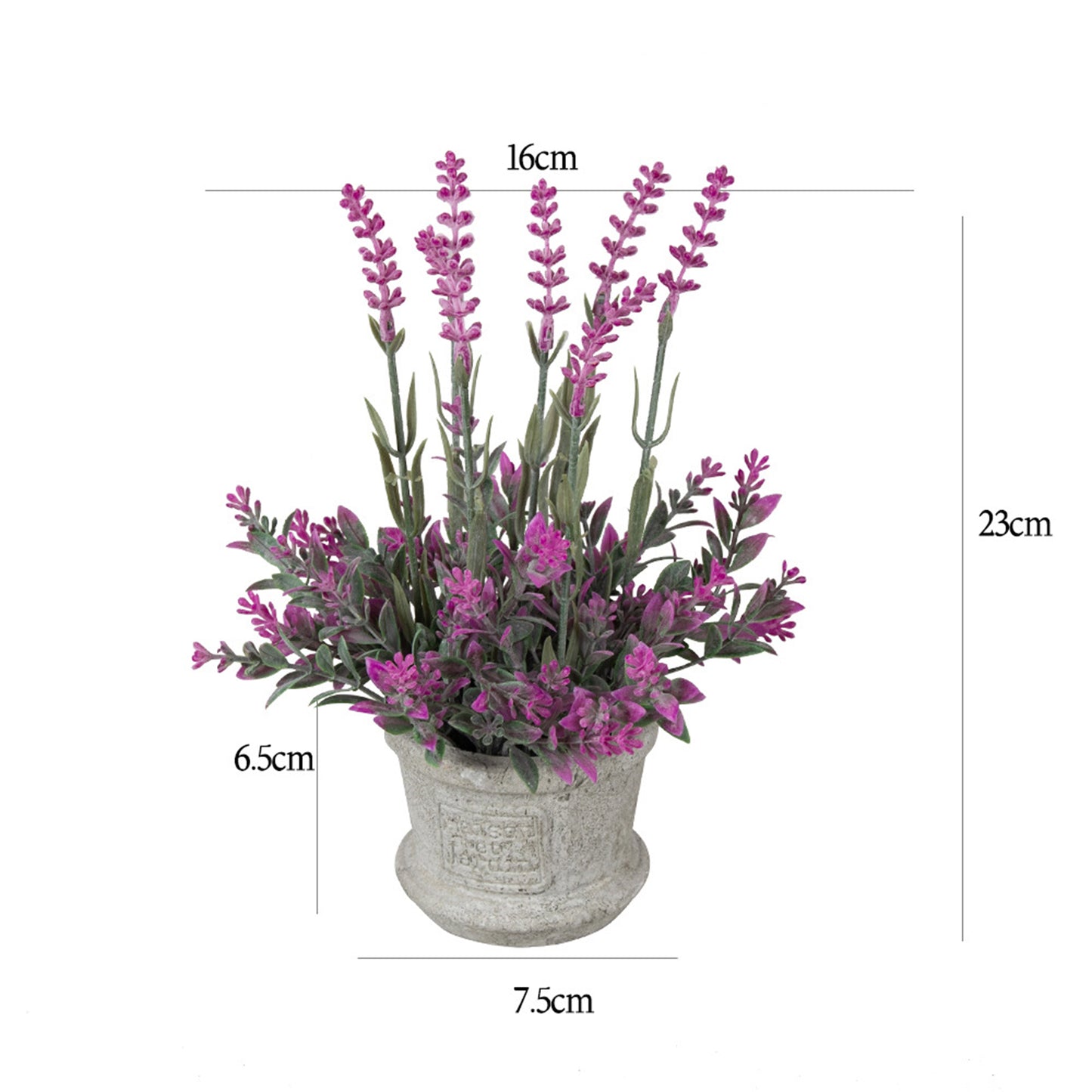 3Pcs Mini Potted Artificial Plastic Green Plants-Lavender