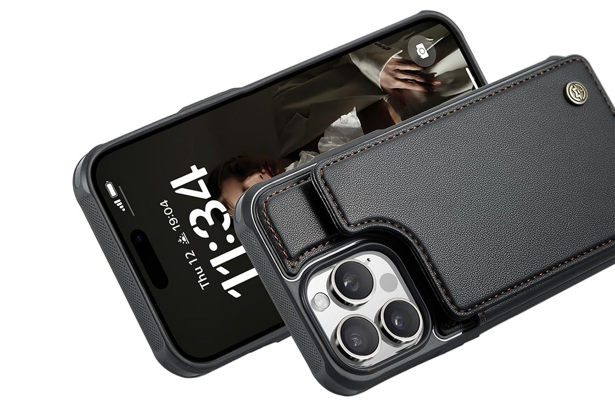 Wallet Case for iPhone 16 Pro Max iPhone16Pro Max 16Pro with Card Holder and RFID Blocking-Black