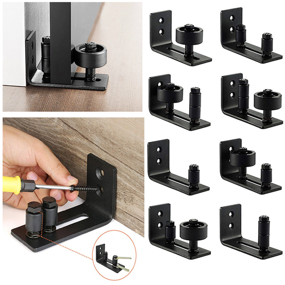 2Pcs Wall Mounted Sliding Barn Door Floor Guide for Flush Bottom Adjustable Stay Rollers