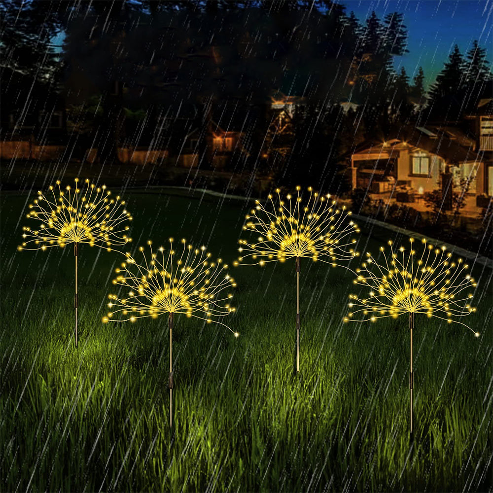 4-In-1 LED Solar Firework Garden Lights Outdoor Path Lawn Decor Lamp