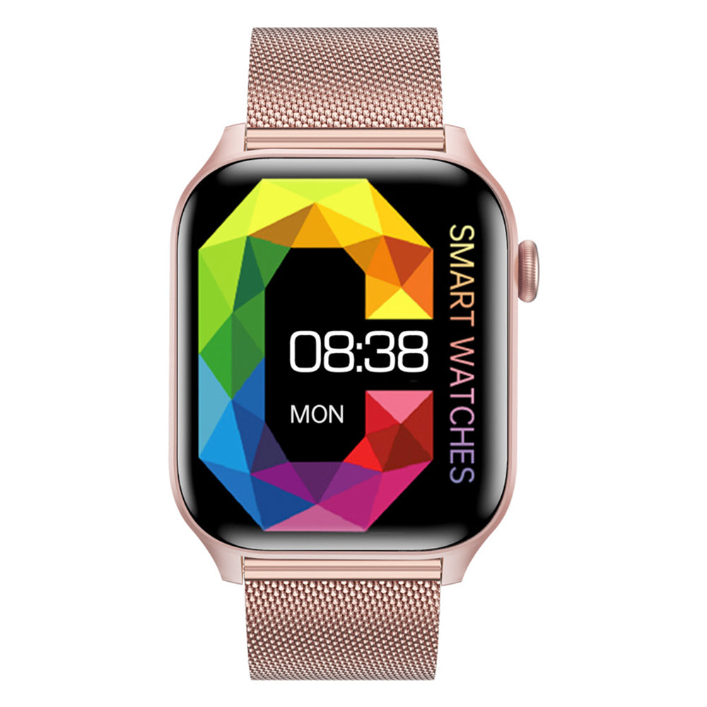 Water-resistant Smart Watch Bluetooth Heart Rate Fitness Tracker for Android iOS with Stainless Steel Watch Strap