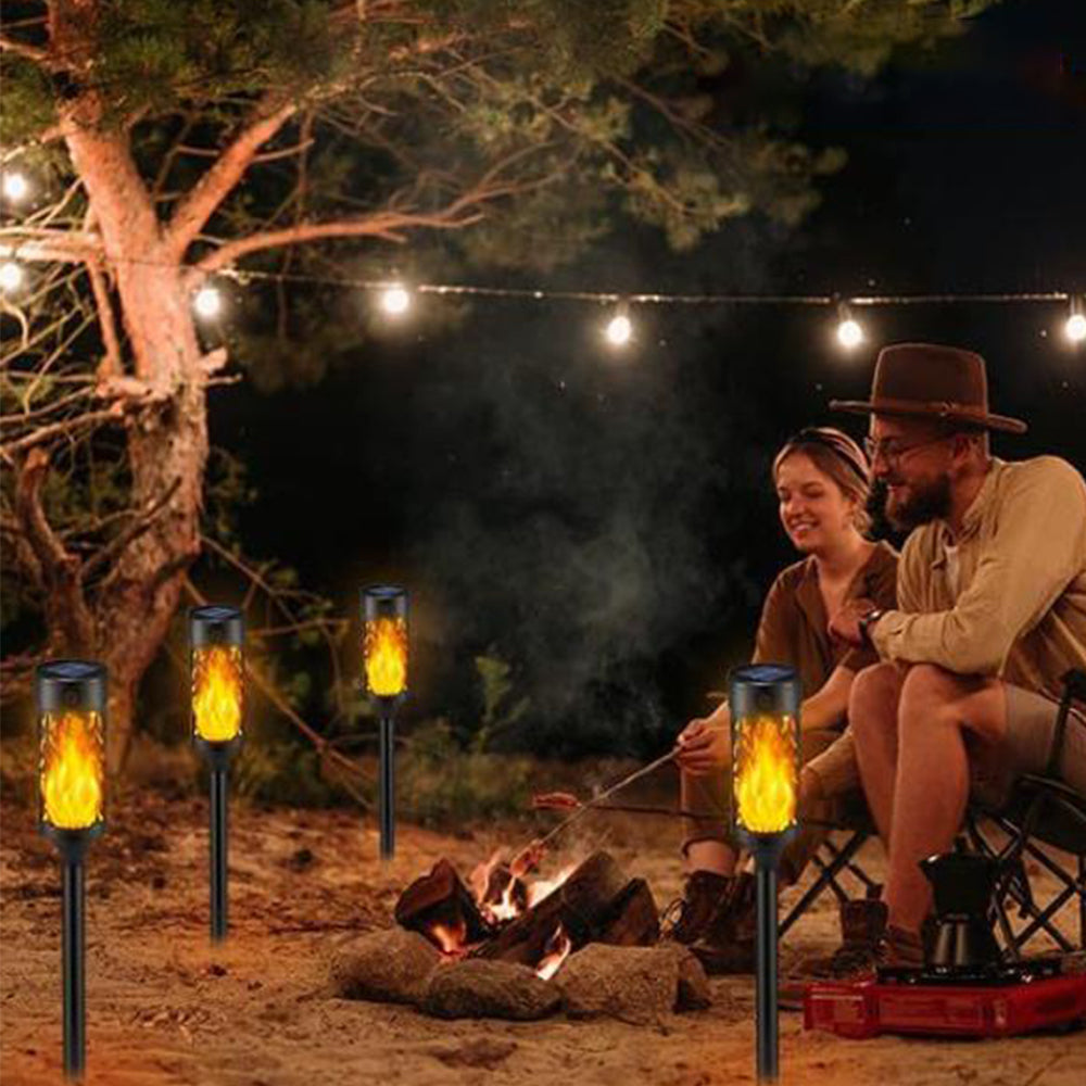 2Pcs Solar LED Tiki Torch with Flickering Flame Solar Outdoor Light
