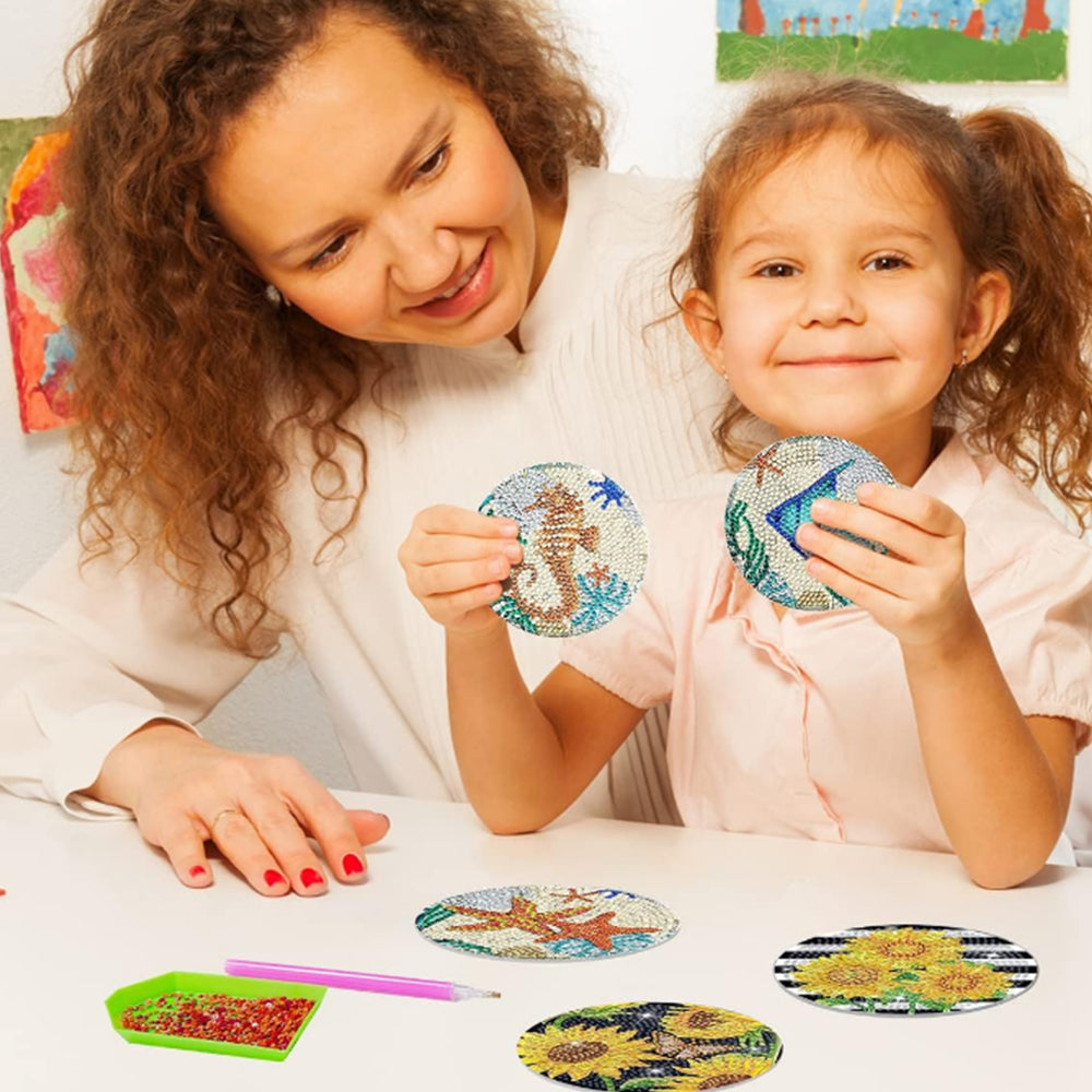 16Pcs Diamond Art Coasters Kit Diamond Painting Coasters