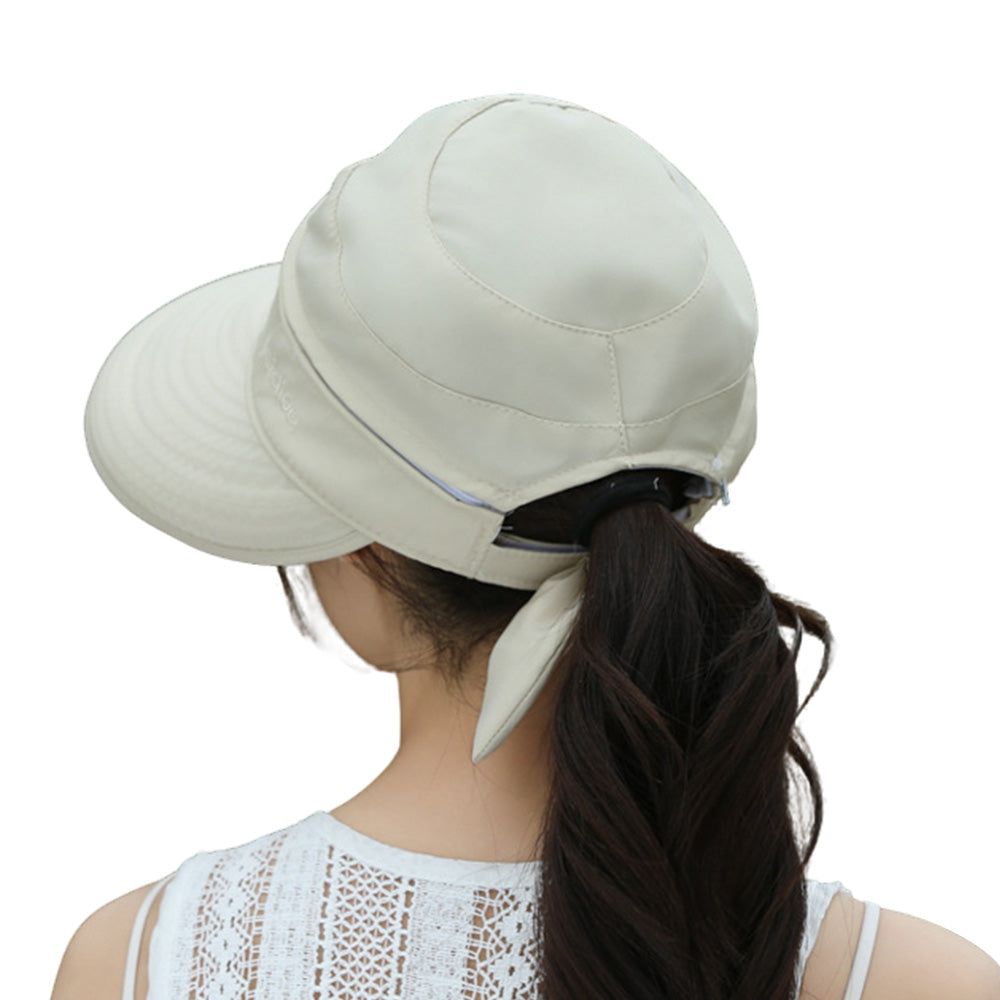 2 in 1 Detachable Zipper Wide Brim Sun Hat for Women
