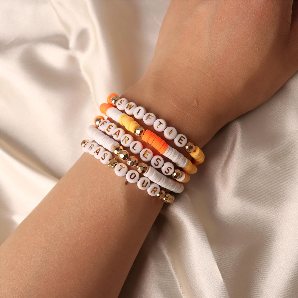 5Pcs Taylor Inspired Beaded Bracelets Fans Friendship Bracelets Gifts for Music Lovers