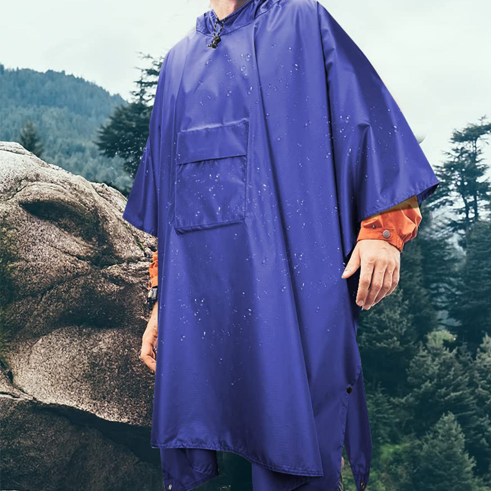 3 in 1 Portable Rain Poncho Waterproof Lightweight Emergency Raincoat with Pocket