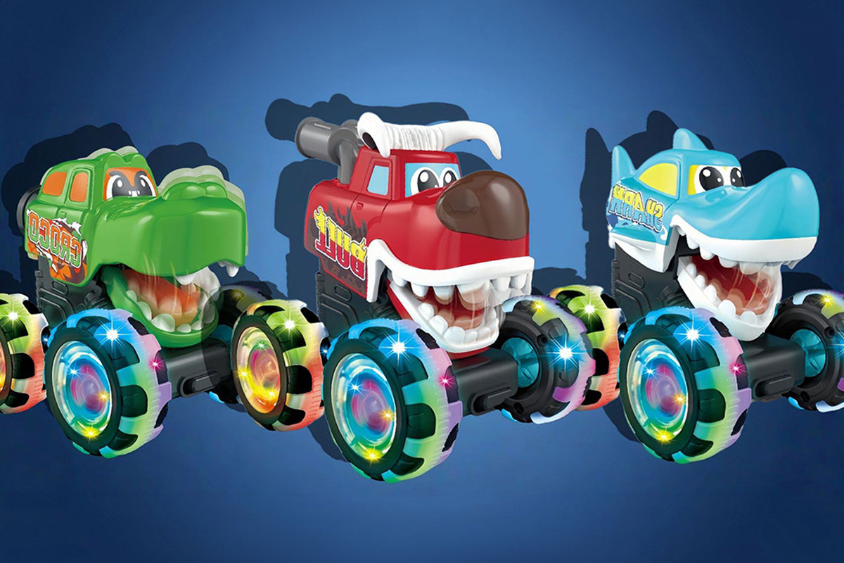 Monster Truck Toy Light-Up Cars Wheels Toy Car Press and Go Cars