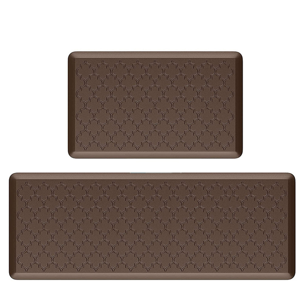 Cushioned PVC Floor Mat for Kitchen and Office-Brown