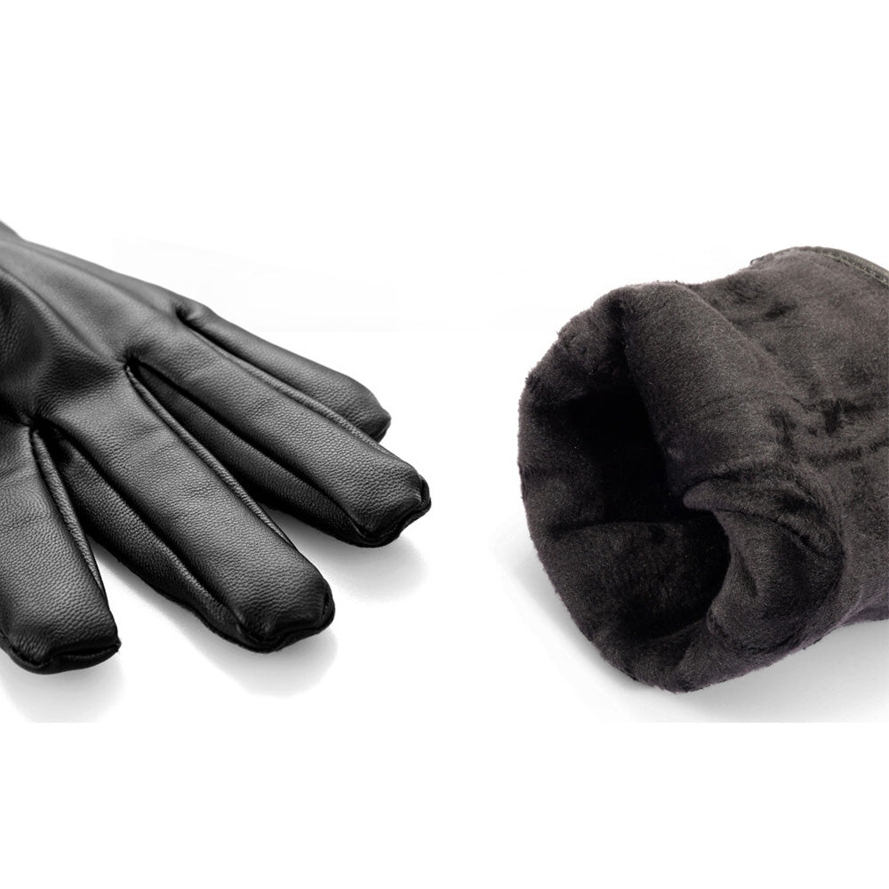 Womens Winter PU Leather Touchscreen Gloves Texting Warm Driving Gloves