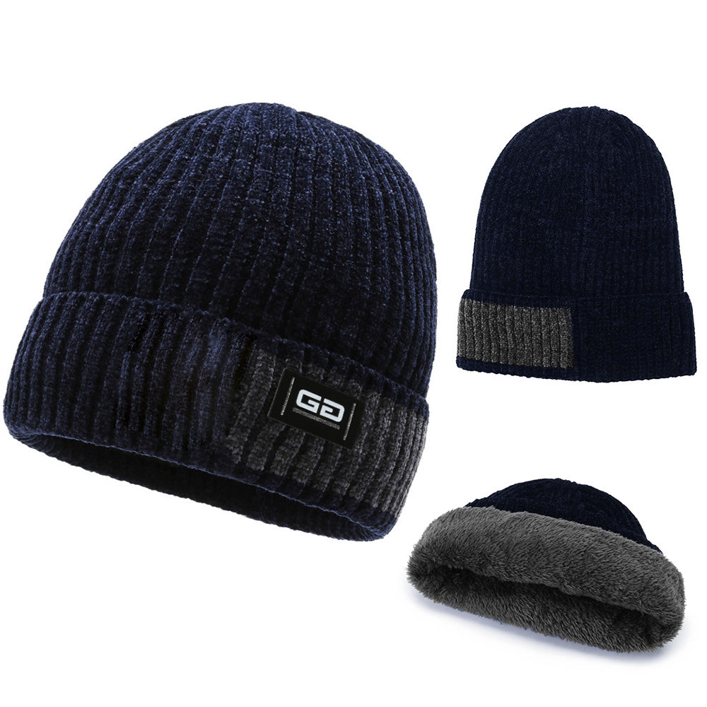 Unisex Winter Knitted Hat Thick Warm Beanie Ski Cap Skull Cap For Guys