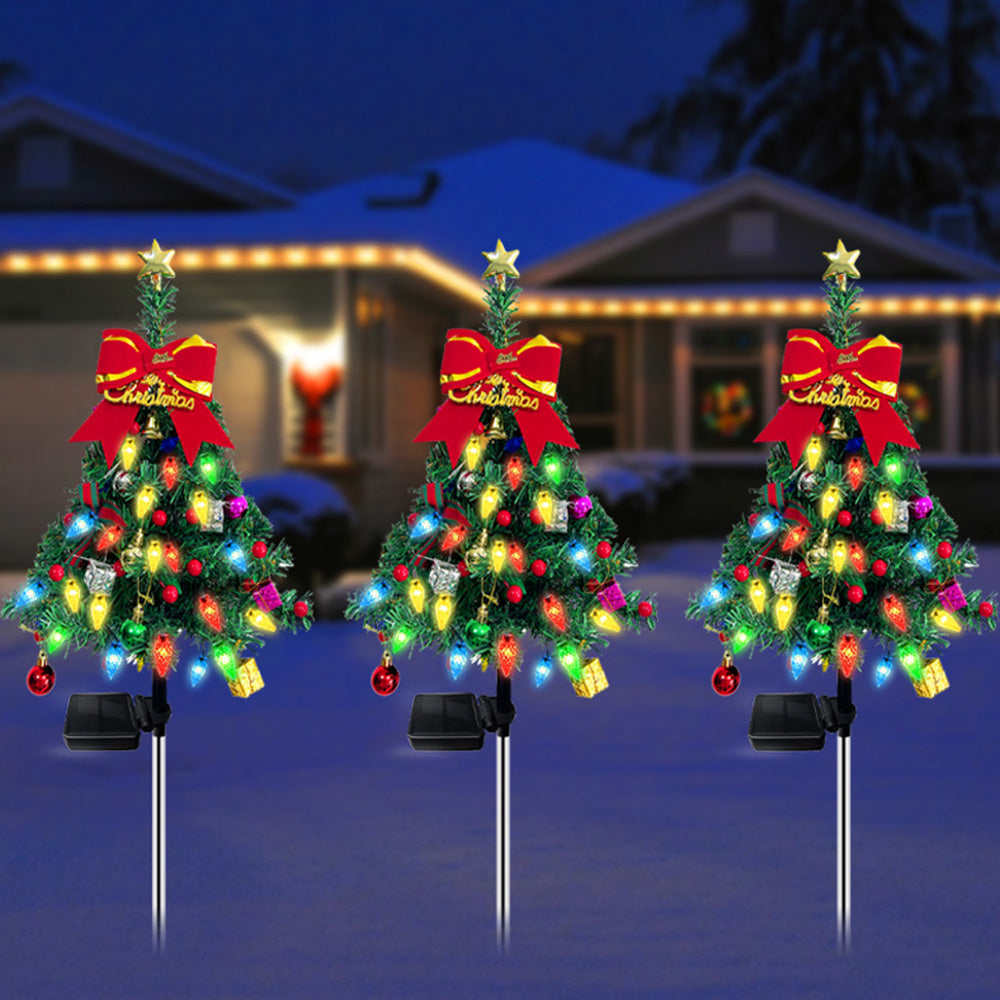 Christmas Tree Outdoor Solar Waterproof Lights for Yard Garden Lawn Decoration