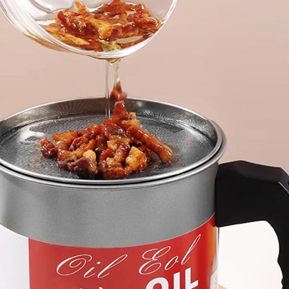 1.4L/1.7L Stainless Steel Oil Container with Strainer