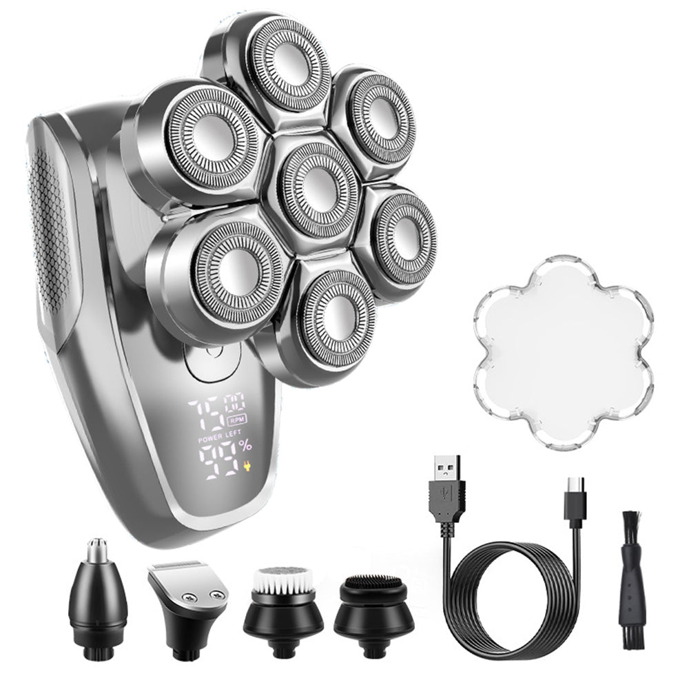 7D Head Shavers LED Display Detachable Head Trimmers Dry Wet Bald Head Shavers