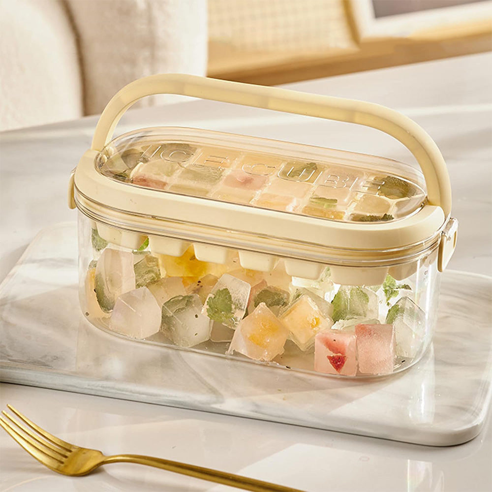 2-Tier Ice Cube Tray Mold with Press-Release Lid and Storage Box for Kitchen