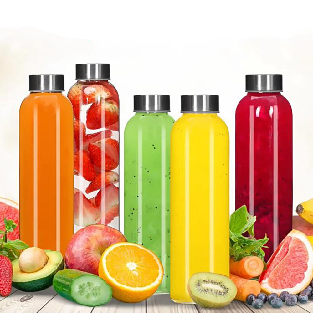 12Pcs 500ml Glass Sports Water Bottle Set with Cord