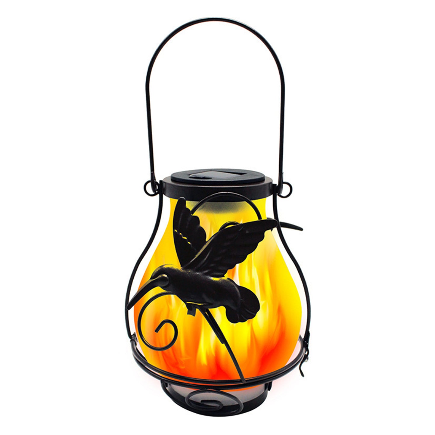 Solar Metal Hanging Flame Lights Lantern-Hummingbirds