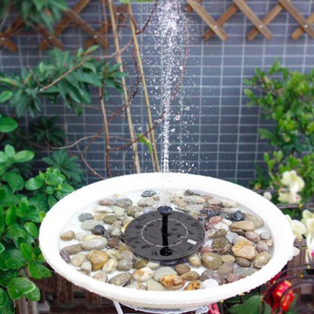 1.5W Solar Powered Bird Bath Fountains with 6 Nozzle Water Feature for Garden Pond