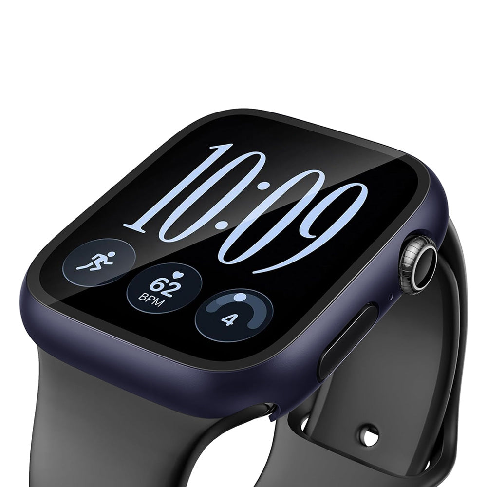 2 Piece Case and Screen Protector Set for Apple Watch Series 12-Dark Blue