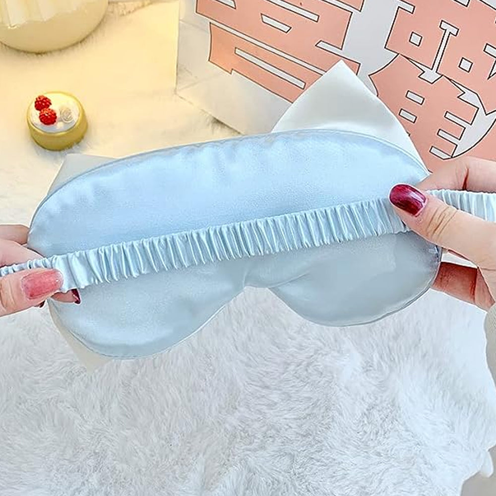 2Pcs Silk Bow Tie Relieve Fatigue Travel Eye Mask