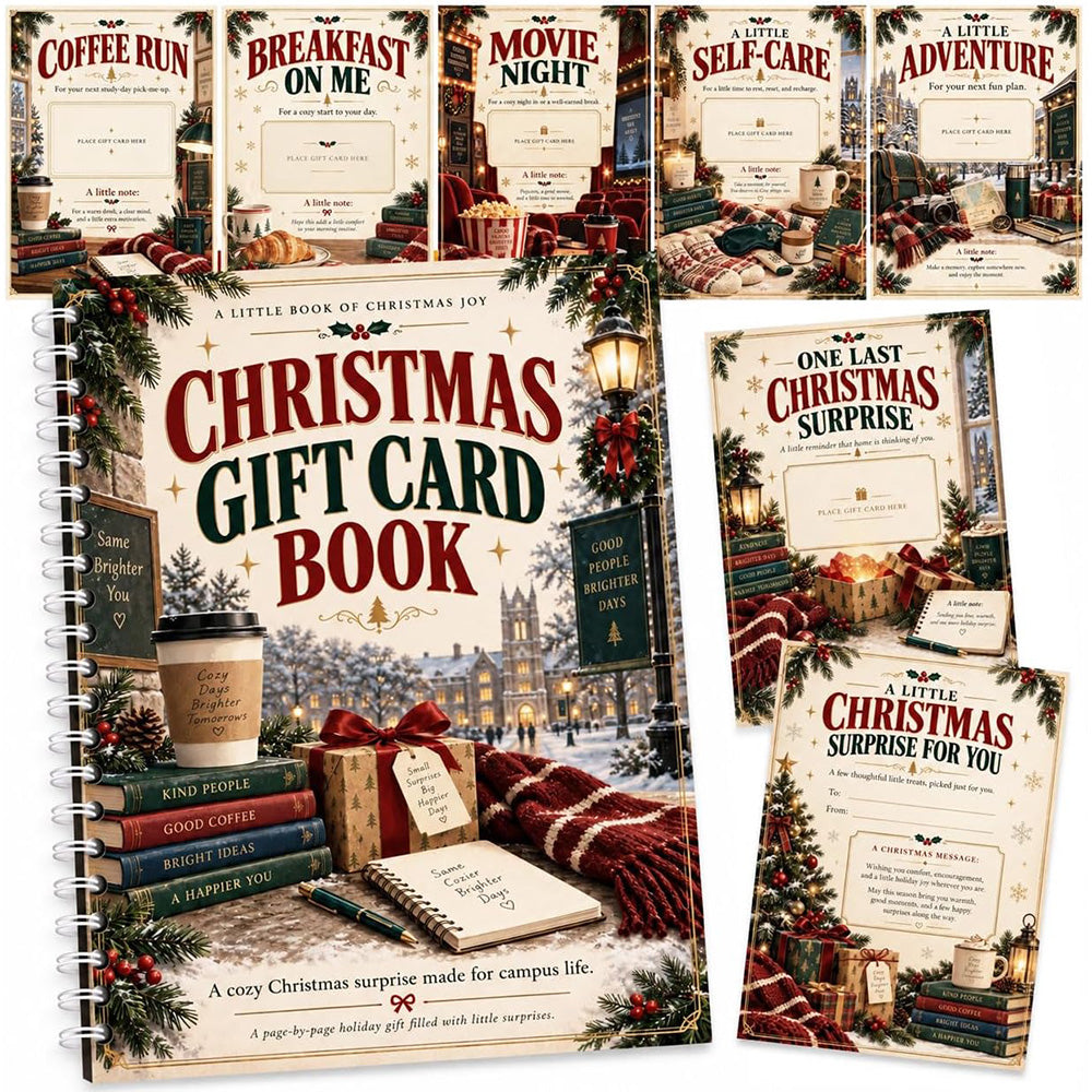 DIY Christmas Gift Card Book with Spiral Binding and Handwritten Notes