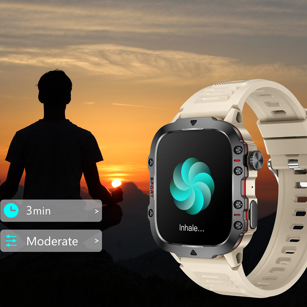 1.96-Inch Smart Watch with Heart Rate Monitor Voice Assistant and 100+ Sports Modes